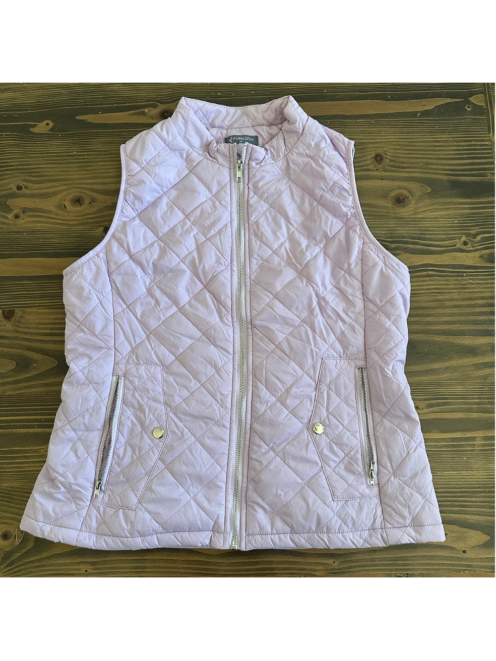 FUINLOTH Lavender Quilted Vest Women's M Lightweight Puffer Outerwear